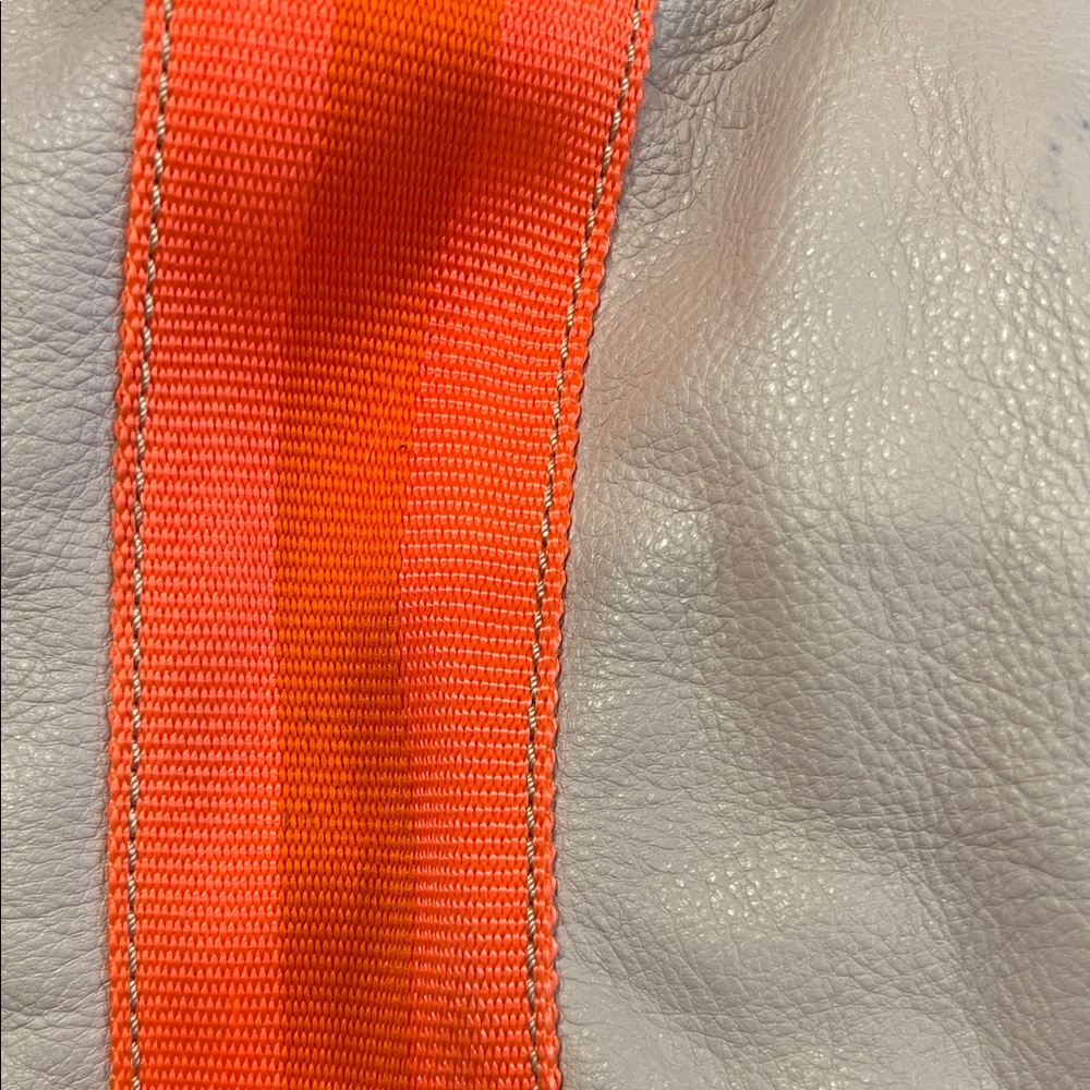 J Crew Leather Grey and Orange Women's Bag - Picture 8 of 12